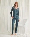 Yakası Omzu ve Paçası Dantelli Boydan Düğmeli Pijama Takımı - SSSSSS1946-6216