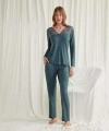 Yakası Omzu ve Paçası Dantelli Boydan Düğmeli Pijama Takımı - SSSSSS1946-6216