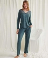 Yakası Omzu ve Paçası Dantelli Boydan Düğmeli Pijama Takımı - SSSSSS1946-6216