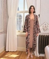Yaprak Desenli Yırtmaçlı Dantelli ve Dekolteli Sabahlık Takımı - SSSSSS4910-7406