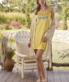 Çiçek ve Yaprak Desenli ve Baskılı You Are Beautiful Sabahlık Takımı - SSSSSS3668-1409