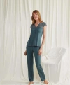 Yakası Kolu ve Omzu Dantelli Önü Düğmeli Pijama Takımı - SSSSSS2845-2399