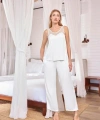 Dantelli ve Dekolteli Saten Pijama Takımı - SSSSSS3762-9159