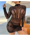 Özel Tasarım Siyah Taşlı Fantezi Vücut Çorabı - SSSSSS7403-9128