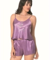 Lila Saten Babydoll Şort Takımı - SSSSSS2262-2031