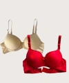 Ten-Kırmızı 2li Mikro Kumaş Push Up Dolgulu Balenli Günlük Destekli Sütyen - SSSSSS5620-836
