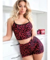 Şık Leopar Desenli Şortlu Takım - SSSSSS6797-3833