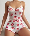 Dudak Desenli Şortlu Pijama Takımı - SSSSSS7471-2872