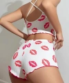 Dudak Desenli Şortlu Pijama Takımı - SSSSSS7471-2872