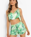 Yeşil Fırfırlı Şortlu Pijama Takımı - SSSSSS7240-3446