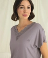 Kısa Kollu V Yakalı Dantelli Pijama Takımı - SSSSSS8587-6303