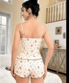 Ayıcık Desenli Dantel İşlemeli Askılı Şortlu Pijama Takımı - SSSSSS8491-2876