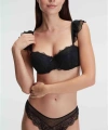 Balenli Destekli Dolgulu Askı Detaylı Puantiyeli Dantelli Sütyen ve Slip Takım - SSSSSS5456-743