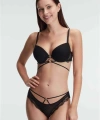 Balenli Destekli Dolgulu Göbek Detaylı Puantiyeli Dantelli Sütyen ve Slip Takım - SSSSSS3243-30