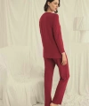 Uzun Kollu Boydan Düğmeli V Yaka Pijama Takımı - SSSSSS5200-5580