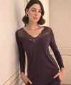 Uzun Kollu ve Dantelli Pijama Takımı - SSSSSS3443-2640
