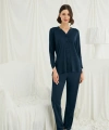 Uzun Kollu Boydan Düğmeli V Yaka Pijama Takımı - SSSSSS4382-2657