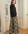 Çiçek Yaprak ve Etnik Desenli Uzun Kollu Pijama Takımı - SSSSSS9958-2406