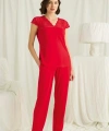 Yakası Kolu ve Omzu Dantelli Önü Düğmeli Pijama Takımı - SSSSSS9128-6510