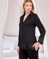 Uzun Kollu Önü Düğmeli Gömlek Yaka Pijama Takımı - SSSSSS5672-8860
