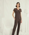 Kısa Kollu ve Dantelli V Yaka Pijama Takımı - SSSSSS2236-8754