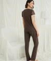 Kısa Kollu ve Dantelli V Yaka Pijama Takımı - SSSSSS2236-8754