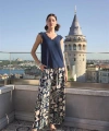 Yaprak Desenli ve Dantelli 3lü Pijama Takımı - SSSSSS3738-2330