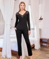 Uzun Kollu Dantelli ve Dekolteli Pijama Takımı - SSSSSS4302-9222