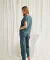 Kısa Kollu V Yakalı Dantelli Pijama Takımı - SSSSSS4088-8176