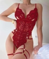 Kırmızı Dantel İşlemeli Fantezi Body Jartiyer Takımı - SSSSSS2557-3835