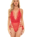 İp Detaylı Dantelli Kırmızı Transparan Fantezi Body - SSSSSS8604-1017