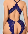 Mavi Özel Bölgesi Açık Dantel İşlemeli Fantezi Body - SSSSSS9635-8749