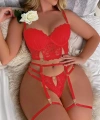 Kırmızı Dantelli Jartiyer Fantezi Seksi Büstiyer Takımı - SSSSSS5880-2248