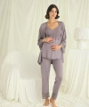 Dantelli Hamile Lohusa 3lü Pijama Takımı - SSSSSS9950-3226