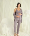 Dantelli Hamile Lohusa 3lü Pijama Takımı - SSSSSS9950-3226