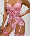 Özel Tasarım Dantelli Fantezi Pembe Jartiyer Takımı - SSSSSS7291-1540