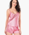 Koyu Pembe Saten Babydoll Şort Takımı - SSSSSS4613-8948