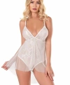 Ekru Jakarlı Bodysuit Gecelik - SSSSSS5405-8592