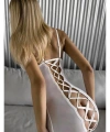 Beyaz Arkası İp Detaylı Fantezi Mini Gecelik - SSSSSS8305-9279