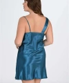 Premium Büyük Beden Saten Petrol 2li Gecelik Sabahlık Takımı Bigsize - SSSSSS9142-7031