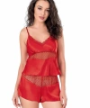 Kırmızı Saten Babydoll Şort Takımı - SSSSSS9366-2709