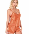 Oranj Saten Babydoll Şort Takımı - SSSSSS9481-6785
