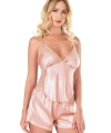 Koyu Pudra Saten Babydoll Şort Takımı - SSSSSS3289-2305