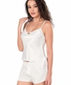 Ekru Saten Babydoll Şort Takımı - SSSSSS3378-7070