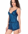 Petrol Mavi Saten Babydoll Şort Takımı - SSSSSS1824-6094