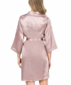 Şık Tasarım Yumuşak Dokulu Vizon Kısa Saten Bride Sabahlık - SSSSSS5051-5818