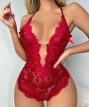 Metal Kalp Aksesuarlı Fantezi Dantelli Kırmızı Body - SSSSSS9064-4249