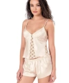 Fildişi Saten Babydoll Şort Takımı - SSSSSS3239-6158