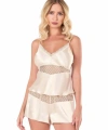 Fildişi Saten Babydoll Şort Takımı - SSSSSS6956-7244