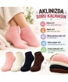 Kadın Yumoş Patik Çorap 4lü Set Peluş Sıcak Tutan Kışlık Ev Çorabı Yumuşak Rahat 4 Renk Hediye Seti